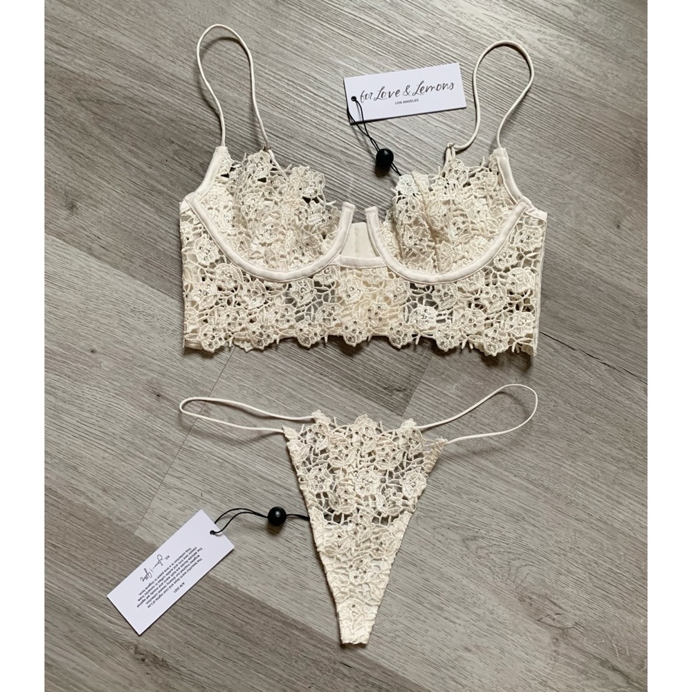 For Love And Lemons Bridal Lingerie Set NWT Size XXS - Picture 10 of 13